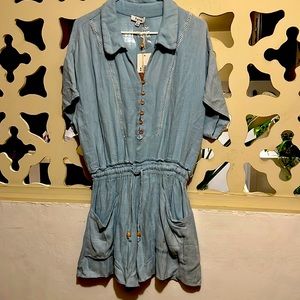 Chambray romper. Size large. Tags on.